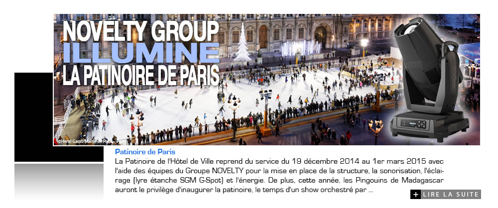 NOVELTY Group illumine la patinoire de l'Hotel de Ville de Paris
