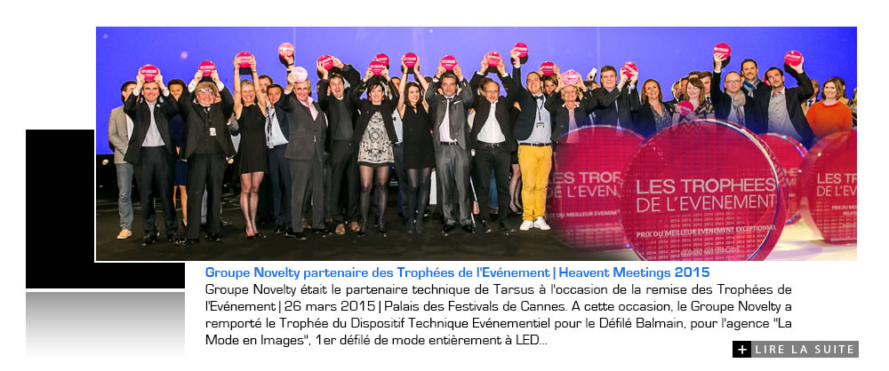 Groupe Novelty partenaire des trophees de l'evenement Heavent Meetings 2015