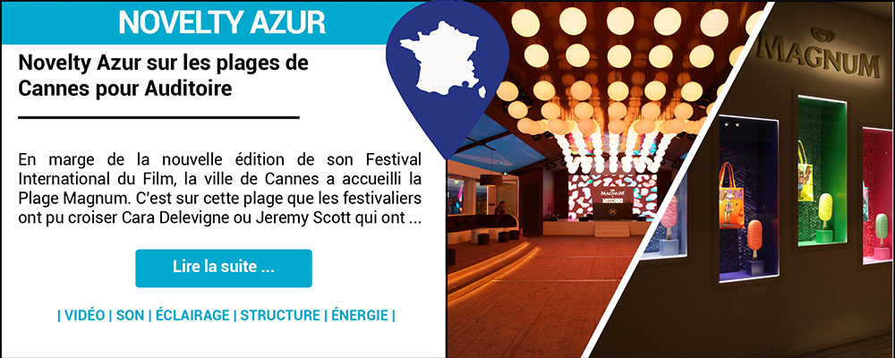 Novelty Azur sur les plages de Cannes pour Auditoire