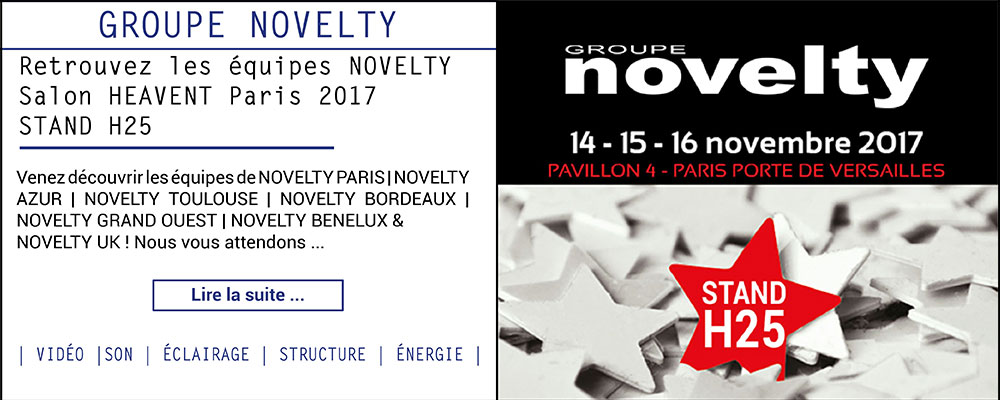 Retrouvez les équipes NOVELTY - Salon HEAVENT Paris 2017 - STAND H25