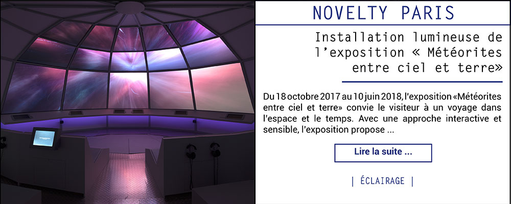 Installation lumineuse de l'exposition "Météorites entre ciel et terre"