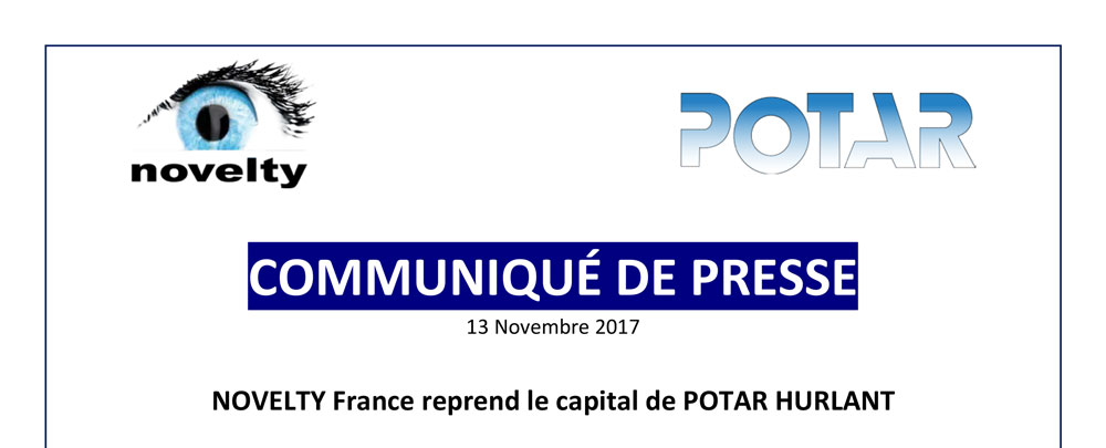 Novelty France reprend le capital de Potar Hurlant