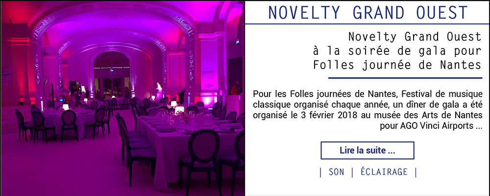 Novelty Grand-Ouest à la soirée de gala pour Folles journées de Nantes
