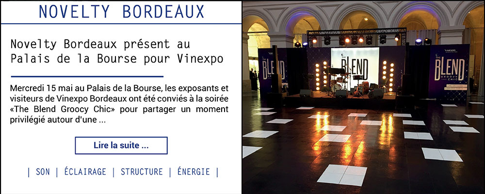 Novelty Bordeaux présent au Palais de la Bourse pour Vinexpo
