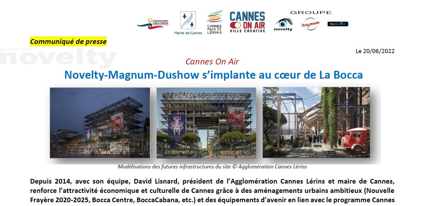 Visuel Le Groupe Novelty-Magnum-Dushow s’implante au coeur de La Bocca