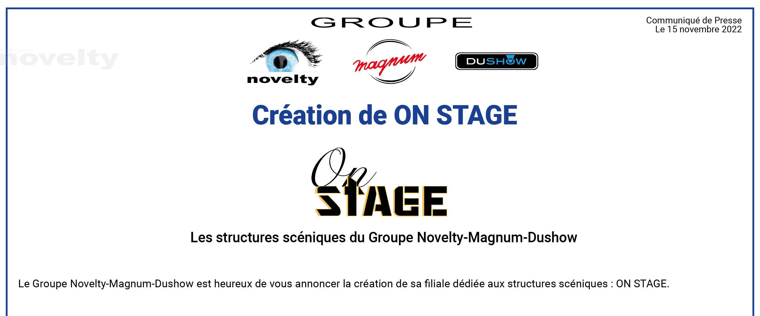 Visuel Création de ON STAGE