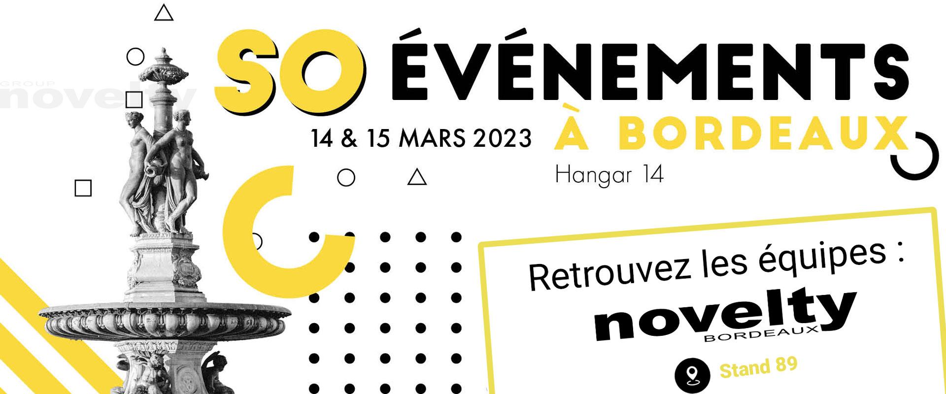 Visuel Retrouvez les équipes NOVELTY BORDEAUX - Salon SO ÉVÉNEMENTS - STAND 89