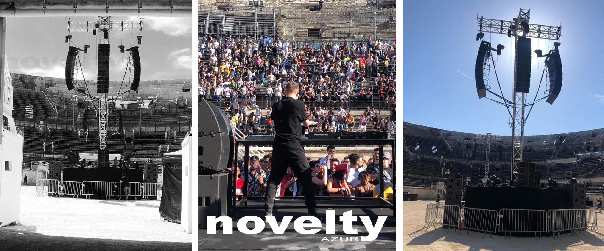 Visuel Le Cercle aux Arènes de Nîmes avec Novelty Azur 