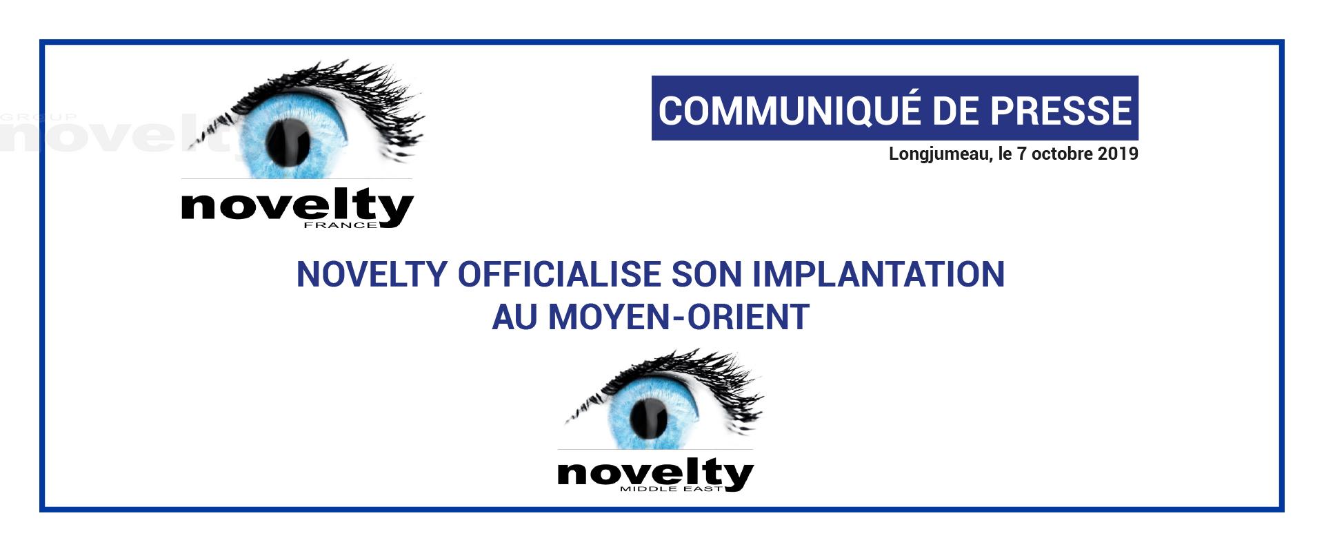 Visuel NOVELTY officialise son implantation au Moyen-Orient 