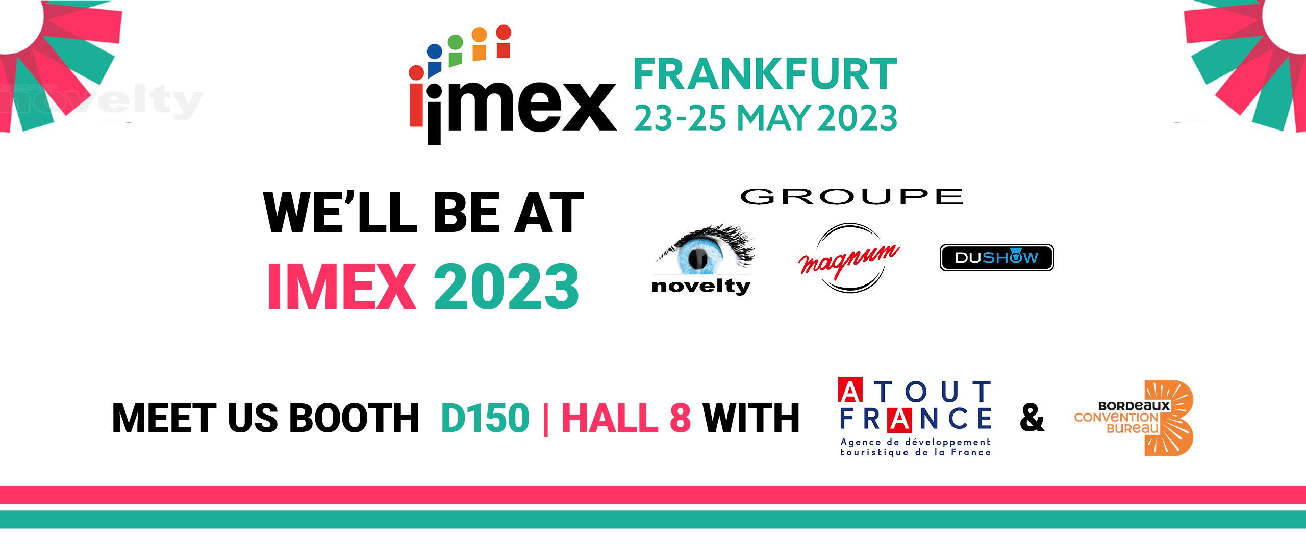 Visuel Groupe NOVELTY-MAGNUM-DUSHOW | IMEX 2023 | Frankfurt 