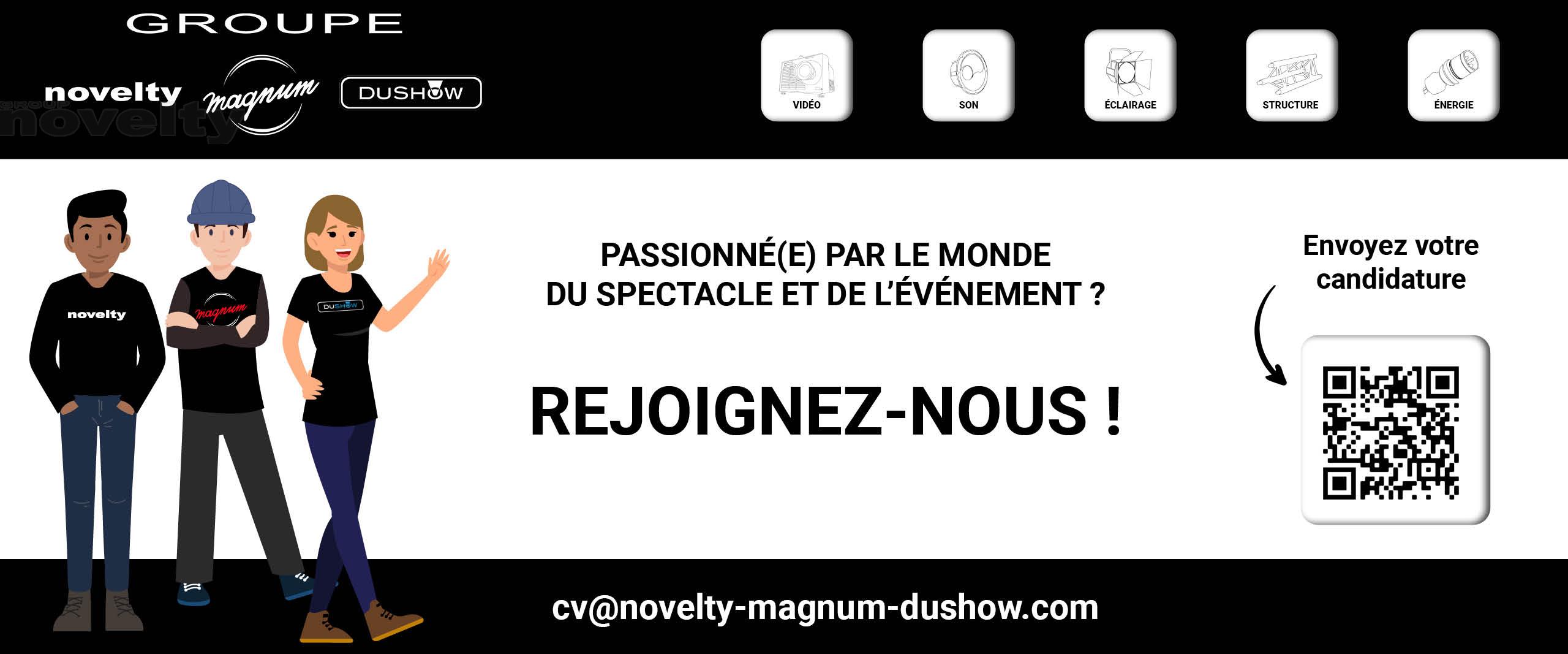 Visuel Le Groupe Novelty-Magnum-Dushow recrute !