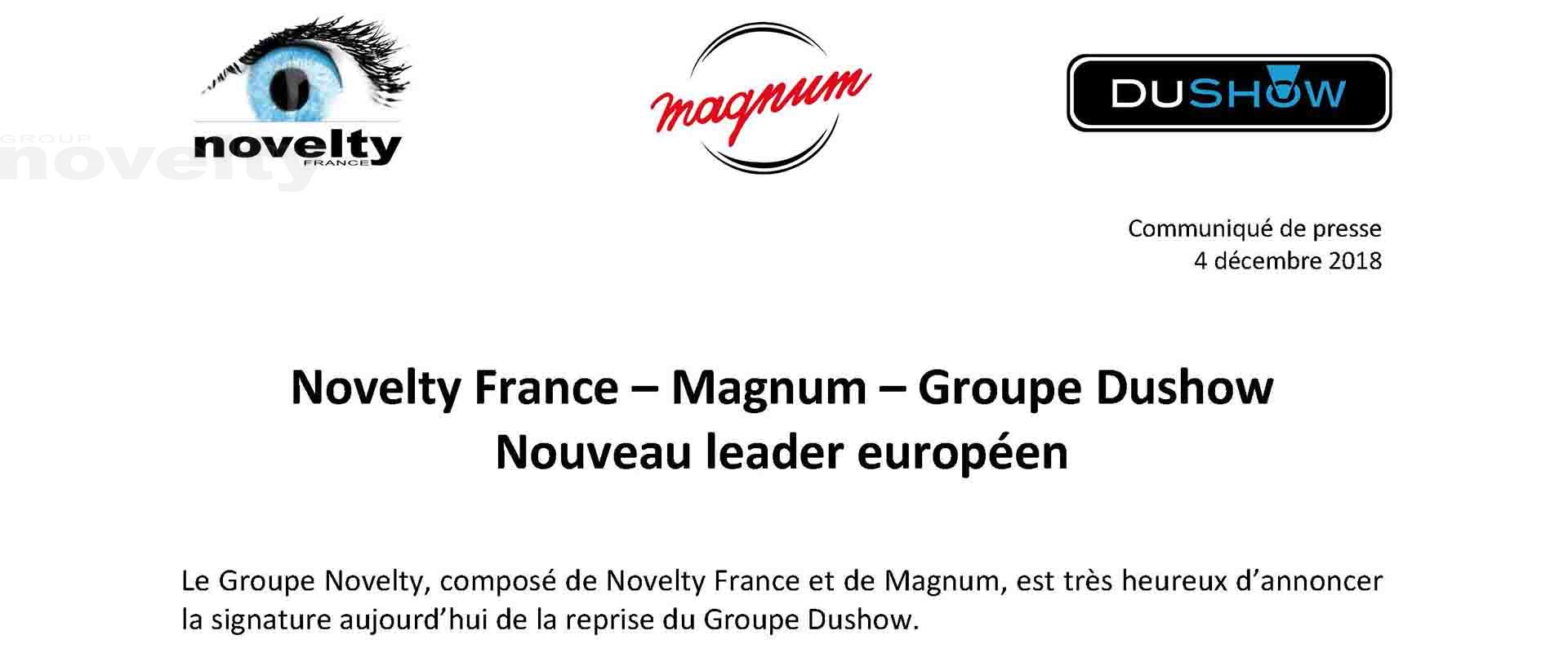 Visuel Novelty France - Magnum - Groupe Dushow | Nouveau leader européen 